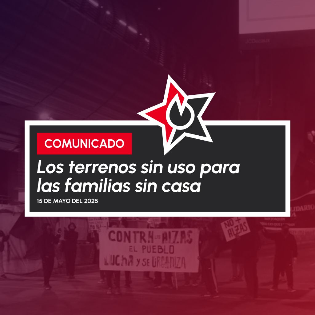 Portada de comunicado de Los Terrenos sin uso para las familias sin casa
